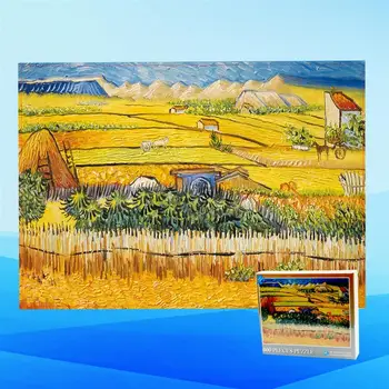 

500 Pieces Paper Puzzle Educational Jigsaw The Field Village Pattern Adults Jigsaw Puzzle Yellow