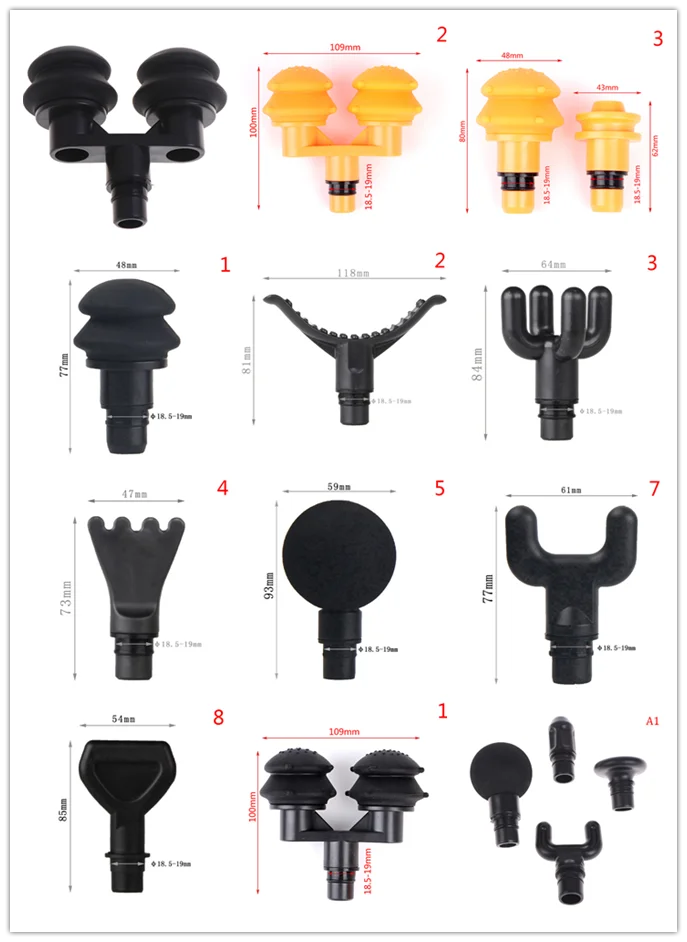 Massage Gun Universal Fascia Gun Replacement Massage Head Silicone Massage Head Set Body Relaxation Fascia Massager Gun