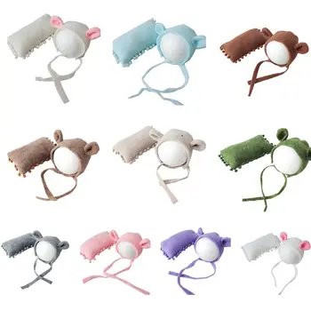 

2 Pcs/Set Baby Infants Photo Shooting Accessories Newborn Hair Felt Hat Pillow 23GD