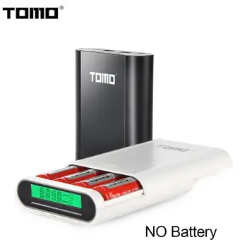 

TOMO S4 4x18650 Battery Charger Box DIY Intelligent Power Bank Case Holder Dual USB LCD Digital Display Battery Shell Organize