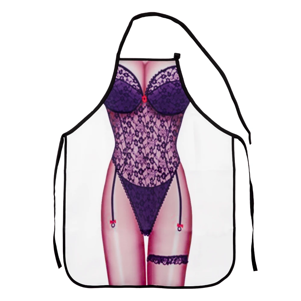4 Colors Aprons Sexy Funny Personalized Kitchen Digital Printed For Women Man BBQ Cleaning Cooking Apron