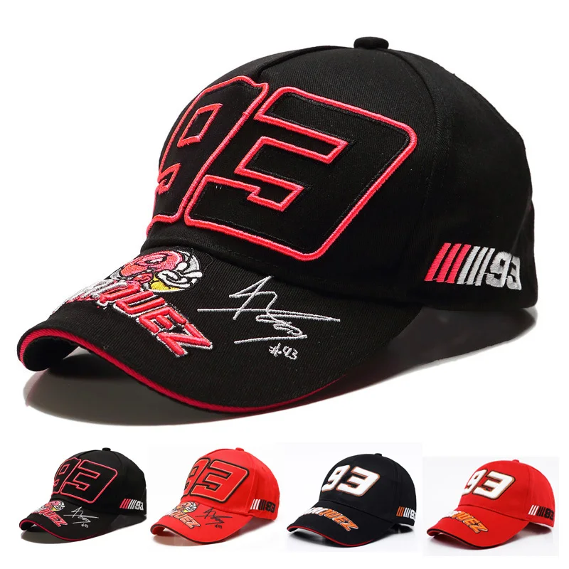 Wholesale Motorcycle Baseball Cap 93 sign Embroidery Snapback Racing Caps For Men Bones Adjustable Unisex Hip Hop Trucker Hat