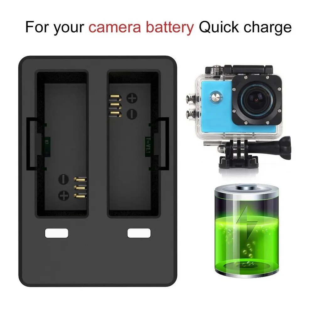 Батарея Зарядное устройство с двумя слотами & usb кабель двойной светодиодный