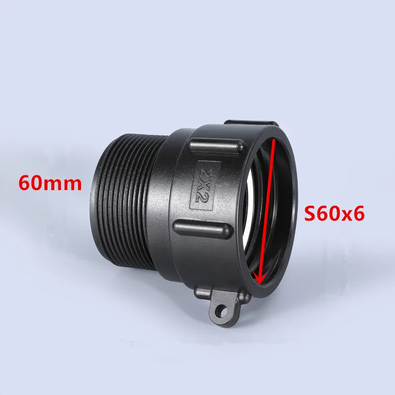 

Переходник для резервуара IBC S60 * 6, с грубой резьбой на 2 дюйма, Штекерный разъем BSP, утолщенный соединитель для садового шланга, 1 шт.
