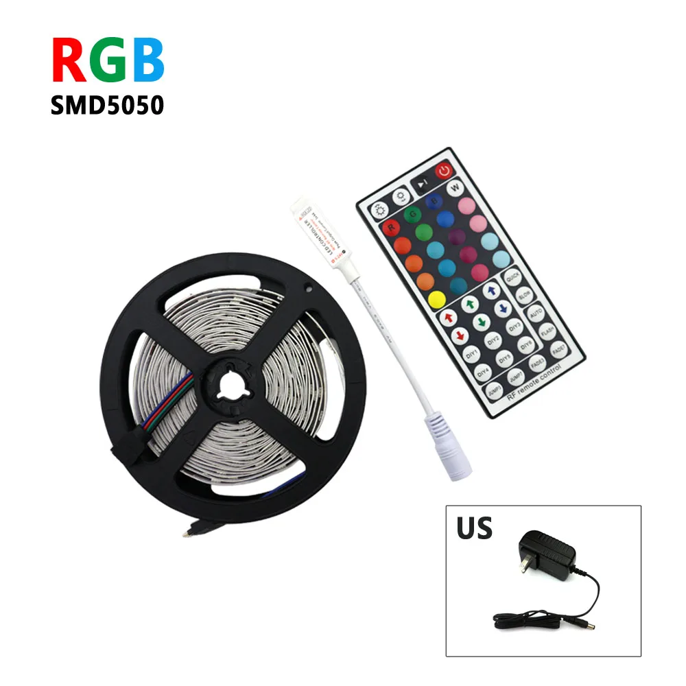 

LED Strips Lights 5M RGB 5050 LEDs Colour Changing Kit with 44Key Remote Control and Adaptor, Mood Lighting Led Strips for Deco