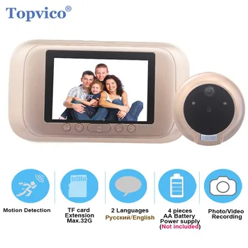 

Topvico Door Peephole Camera Doorbell Video 3.5" Motion Detection Video Call at the door Video-eye Security Auto Record