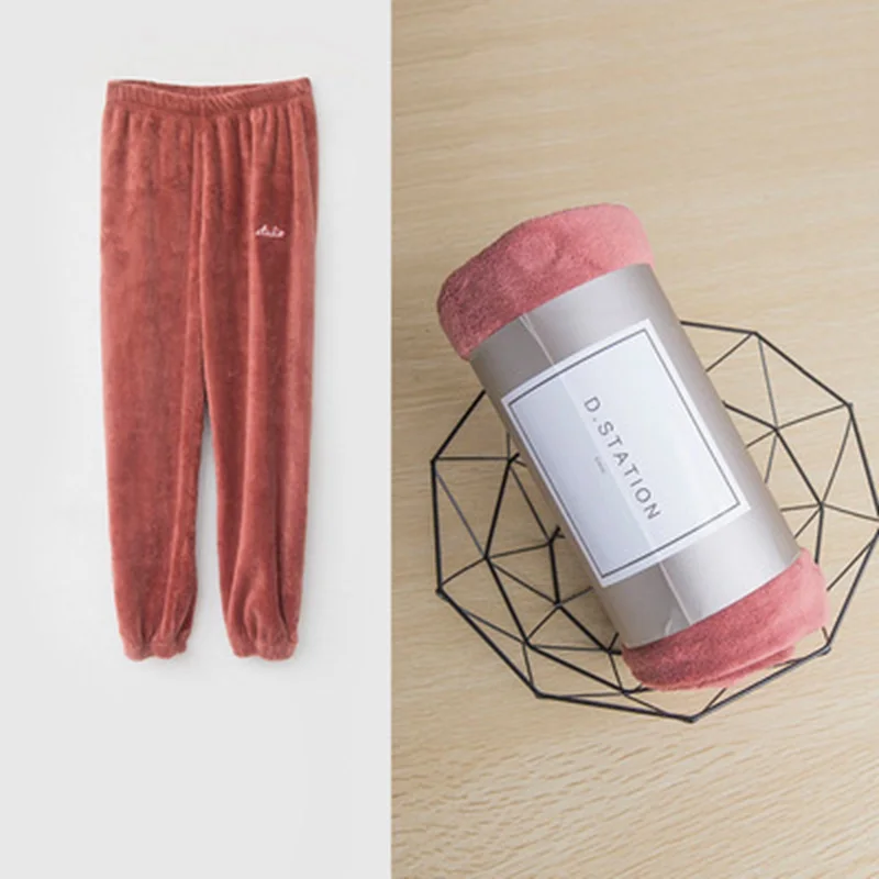 COOTELILI Teenager Girl Boy Winter Pants Fleece Thicken Warm Trousers Kids Boys Girls Home Pants Children Clothes Fashion (5)