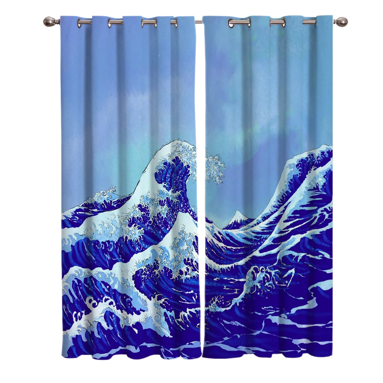 Волн Tsunamis Seas Blue Nature Grace ванная комната Затемняющая занавеска для спальни кухни