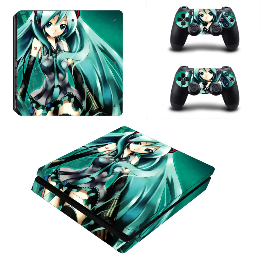 Hatsune Futures, наклейка s для Playstation 4, тонкая, на заказ, дизайнерская наклейка для PS4, тонкая консоль, крышка контроллера, виниловые наклейки