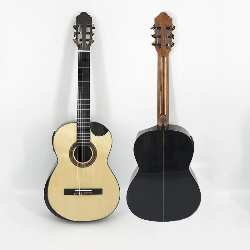 

High grade handcrafted Classical guitar with special bowl shape cutway guitar with case