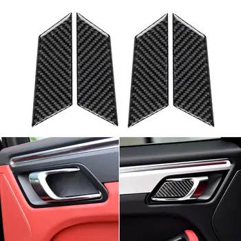 

4Pcs Carbon Fiber Decoration Stickers Car Door Handle Fit for Porsche Cayennes Car Sticker Styling Accessories