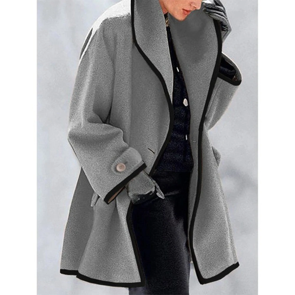 Winter Woman Coat Fashion Korean Preppy Style Retro Versatile Windbreaker Casual Warm Woolen Coat Oversize Manteau Femme Hiver