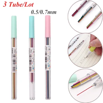 

15PCS/box 3 Tubes 0.5/0.7 mm Colorful Mechanical Pencil Lead Art Sketch Drawing Color Refill School Office Stationery Supplies