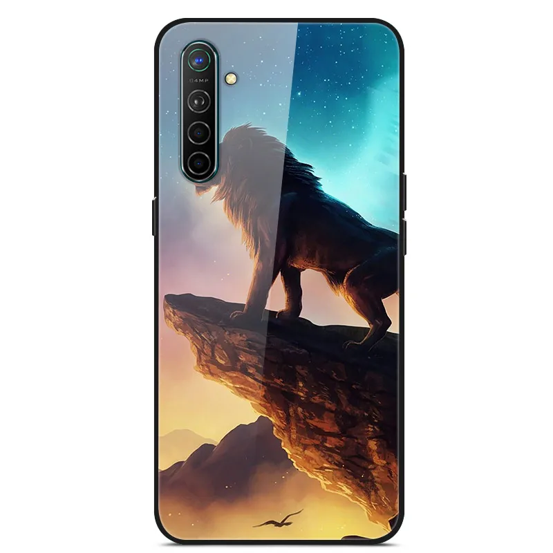 Для OPPO Realme X2 чехол с милым рисунком стекло Жесткий задняя обложка чехлы для OPPO Realme XT чехол RealmeXT Мягкий Бампер RealmeX2 X 2 funda - Цвет: 16