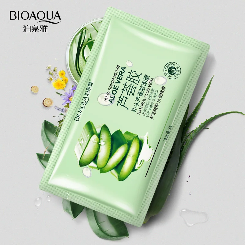 2020 New Aloe Extract Moisturizing Face Facial Mask 1Pcs Fresh Anti-Acne Plant Oil Control Hydrating Sheet | Красота и здоровье