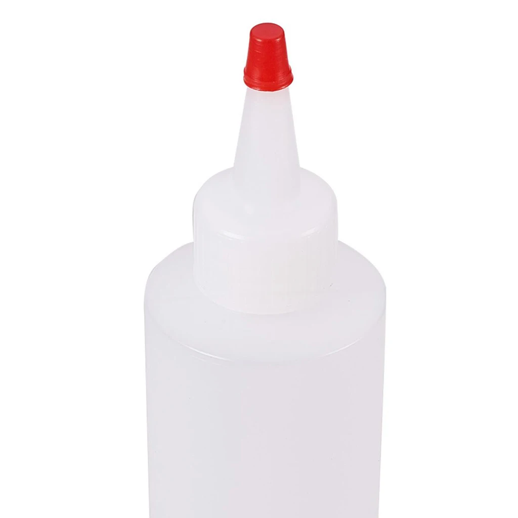 8 Pieces Empty Plastic Bottle with Top Cap Tip Applicator for Paint, Ink, Liquid 180ml