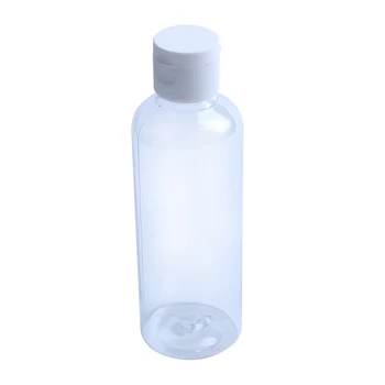 

4 x 100ml Plastic Clear Flip Bottles Travel Shampoo Lotion Cosmetic Container