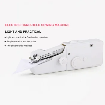 

Portable Household Mini Hand Sewing Machine Quick Stitch Sew Needlework Cordless Clothes Fabrics Electronic Sewing Machine