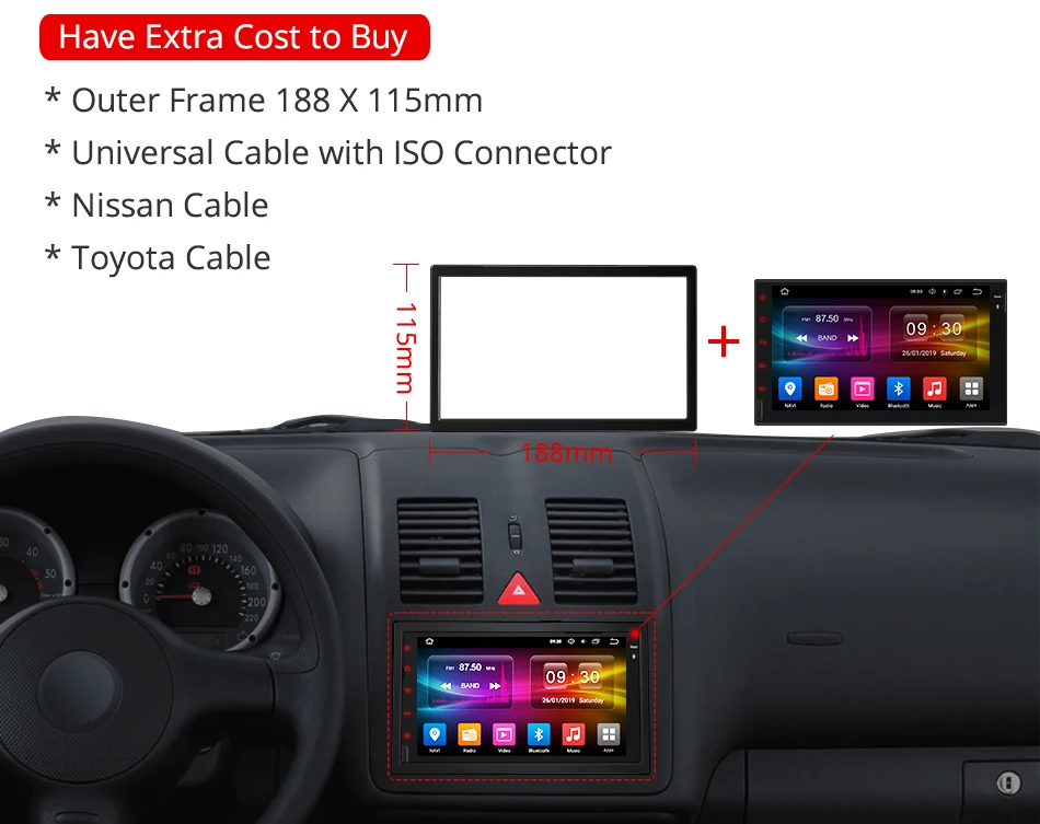 Excellent Ownice K1 K2 K3 2G RAM Octa Core android 8.1 support 4G SIM LTE Network DAB+ Radio 2 din universal Car DVD Player GPS Navi dvd 4