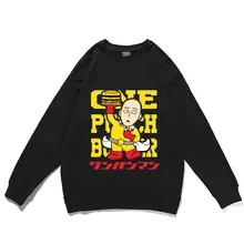 Anime japonês um soco homem impressão moletom dos homens engraçado streetwear masculino em torno do pescoço camisolas das mulheres dos homens de grandes dimensões pulôver