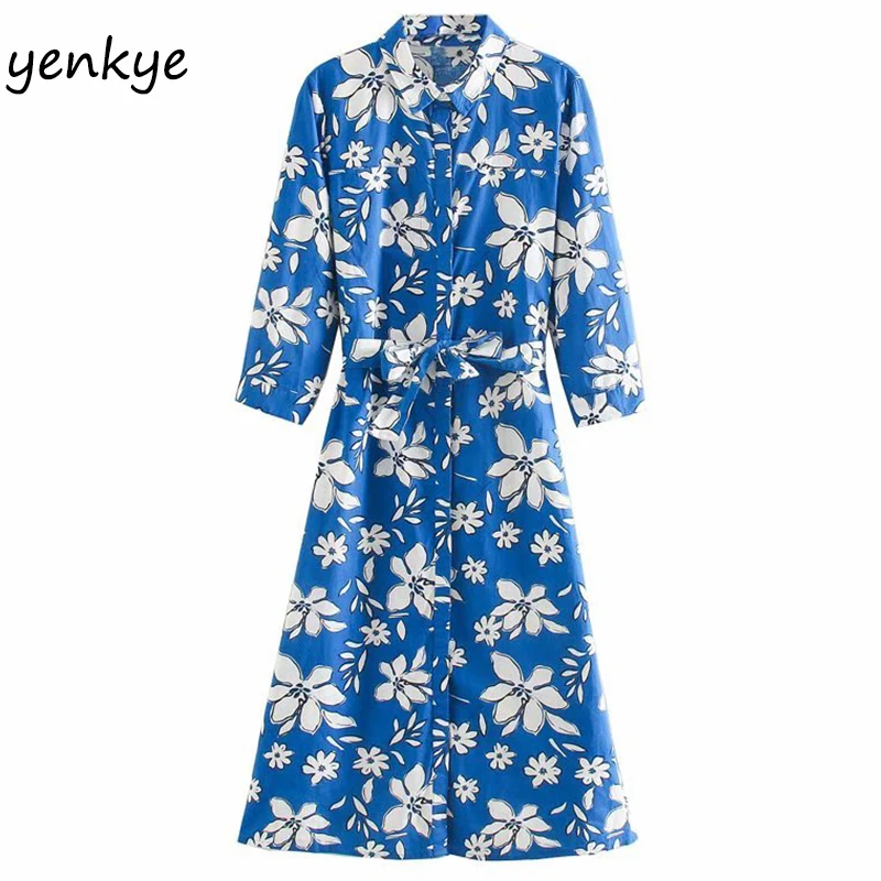 Женское платье с цветочным принтом Prairie ТРАПЕЦИЕВИДНОЕ миди отложным воротником