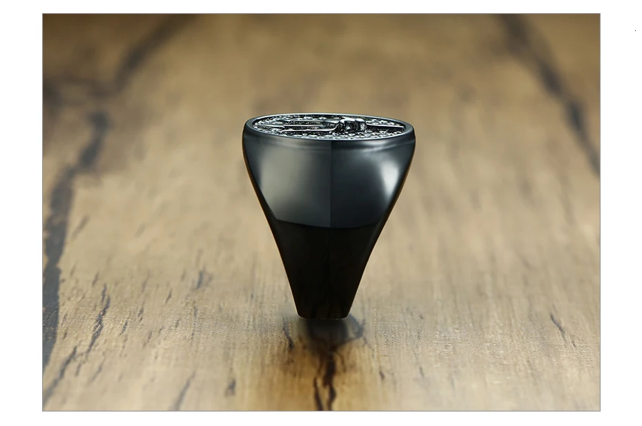 Vnox мужские черные кольца-печатки из нержавеющей стали в стиле панк, хип-хоп, Anel Masculino, Подарки для него, бижутерия