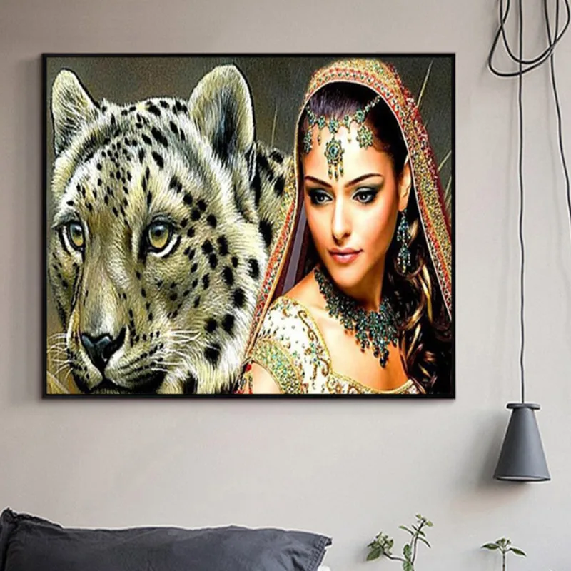 

3D Diamond Painting Beauty and Tiger Cross Stitch Diamond Embroidery Home Decor