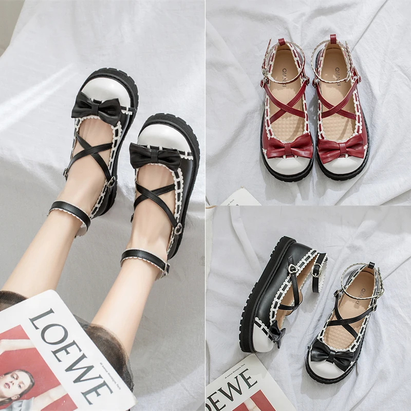 

Elegant Cute Flat Single Shoes Japanese Original Retro Small Leather Shoes British College Wind Student Casual Shoes Brogue Shoe