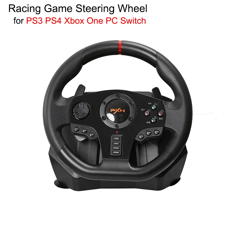 

PXN Racing Game Steering Wheel for PS3 PS4 Gaming Remote Controller for Xbox One PC USB Vibration Dual Motor with Foldable Pedal