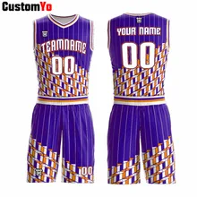 Быстросохнущие баскетбольные футболки фиолетовые баскетбольные шорты профессиональные баскетбольные футболки с сублимационной печатью