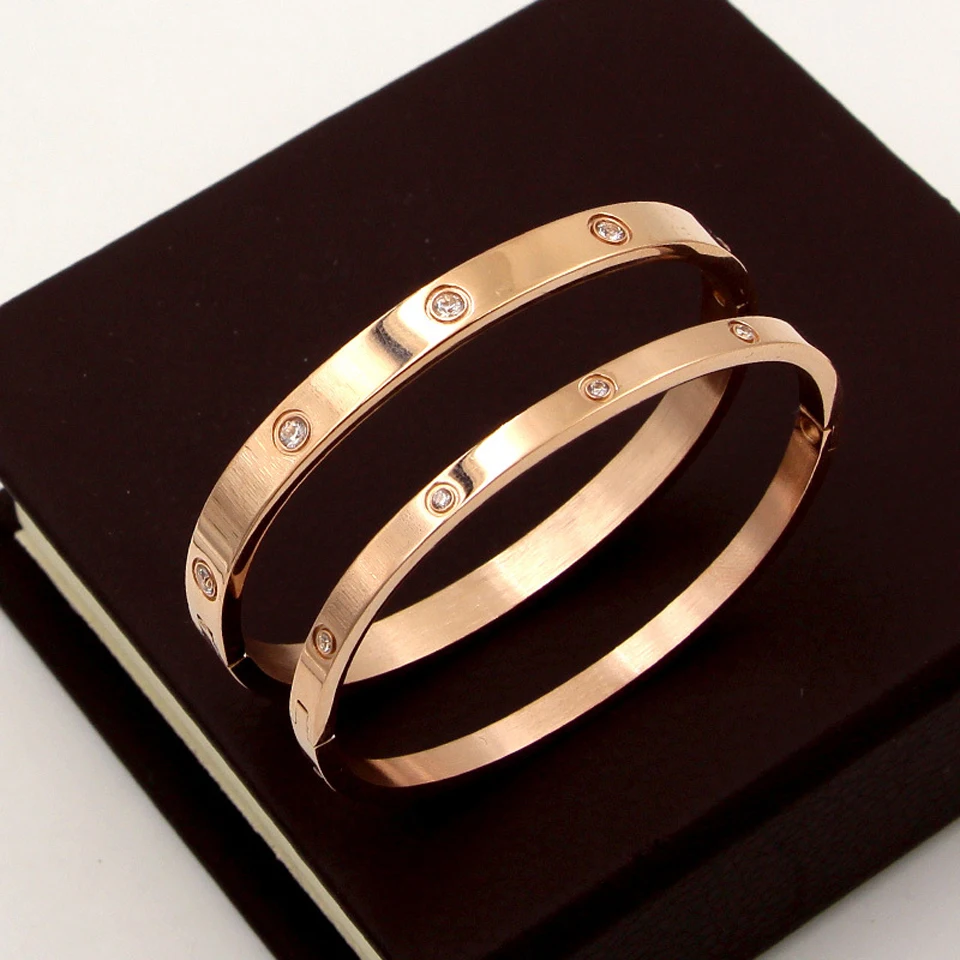 Lovers Bracelets Woman Bracelets Stainless Steel Bangles and Bangles Cubic Zirconia Golden Woman Jewelry Gifts bangle bracelet,stainless steel bracelet,zircon bracelet,zirconia bangle