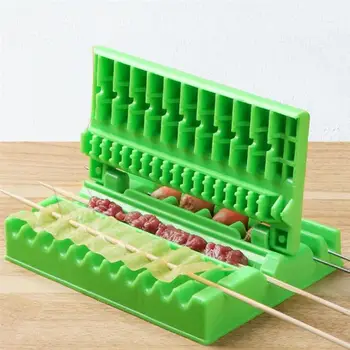 

Manual Meat Skewer Machine Vegetables Meat Skewer Tools Quick Wear Vegetables Meat Tool Kebab Maker for Barbecue