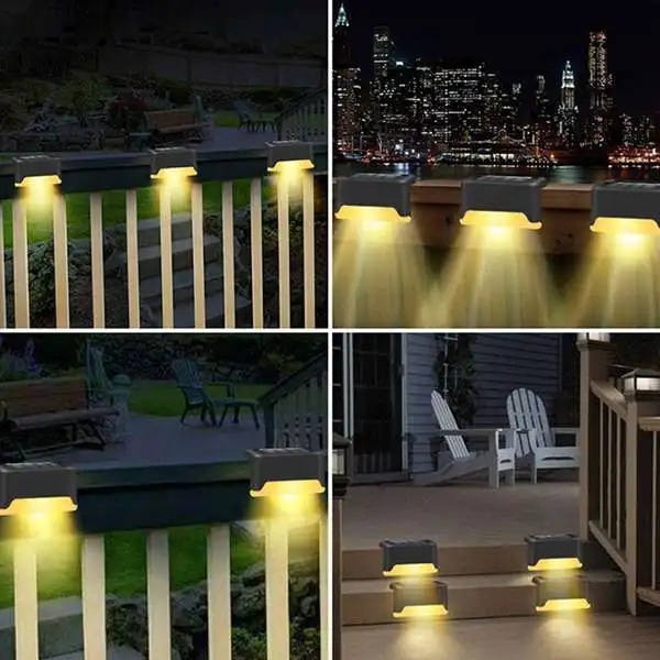 solar powered patio lights 16PCS Solar Light Solar Garden Lights Outdoor Waterproof Solar Led Fence Lamp for Patio Stairs Garden Pathway Step Yard outdoor fence lights