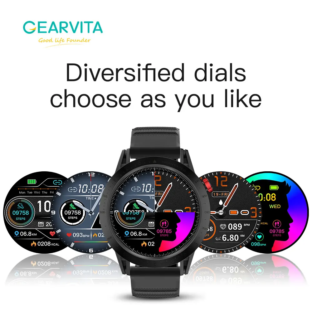 Gearvita FT03 Смарт часы для мужчин ЭКГ пульсометр спортивные плавание монитор сна