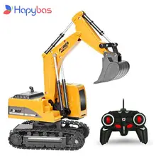 Jouet pelleteuse RC 2.4Ghz 6 canaux 1:24 RTR pour enfants, alliage de voiture d'ingénierie et pelle en plastique, cadeau de noël