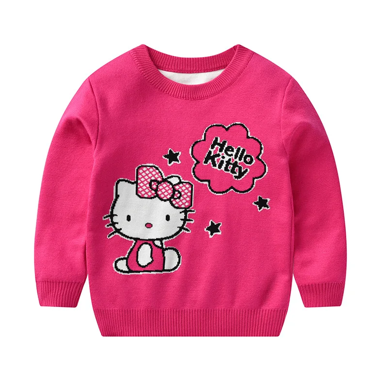 Свитер для девочек с принтом «hello kitty», «Христос», «Олень», с мультипликационным принтом, толстый свитер для маленьких мальчиков, новогодняя зимняя одежда, пуловер - Цвет: Серебристый