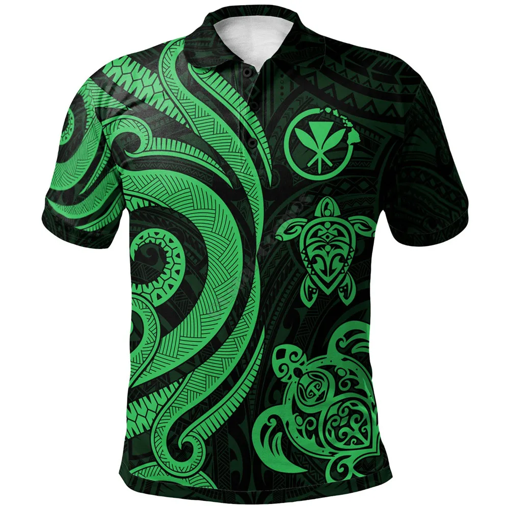 

Hawaii Polo Shirt Green Tentacle Turtle Summer 3D Printed Polo Shirt Men for Women Short Sleeve T-shirt 01