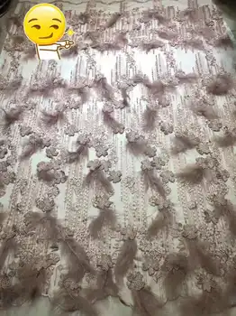 

Nicely feather hand-embroidered French tulle lace African lace Nigeria lace suitable for DIY apparel fabric dress skirt fabric