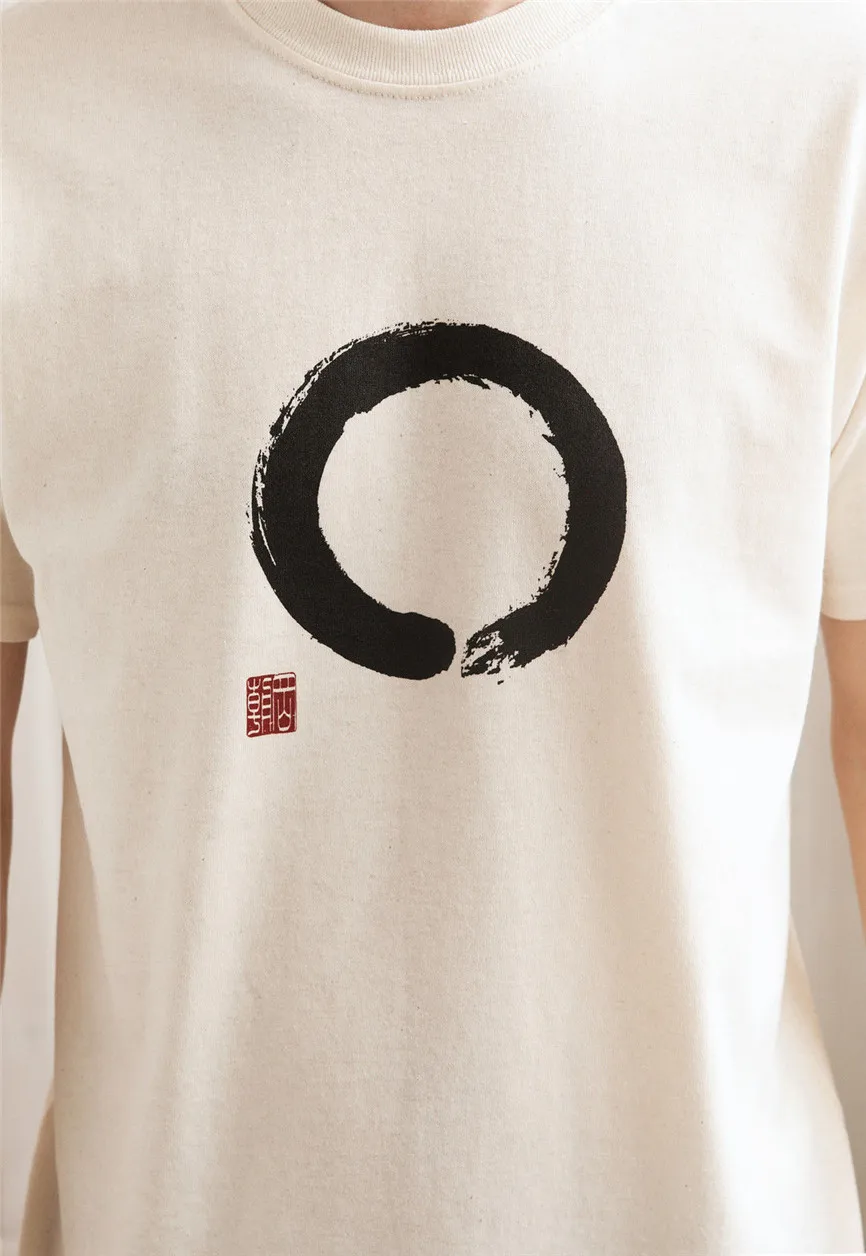 Японская футболка Enso Circle Япония каллиграфия буддизм для буддистов йогов Wo мужчин