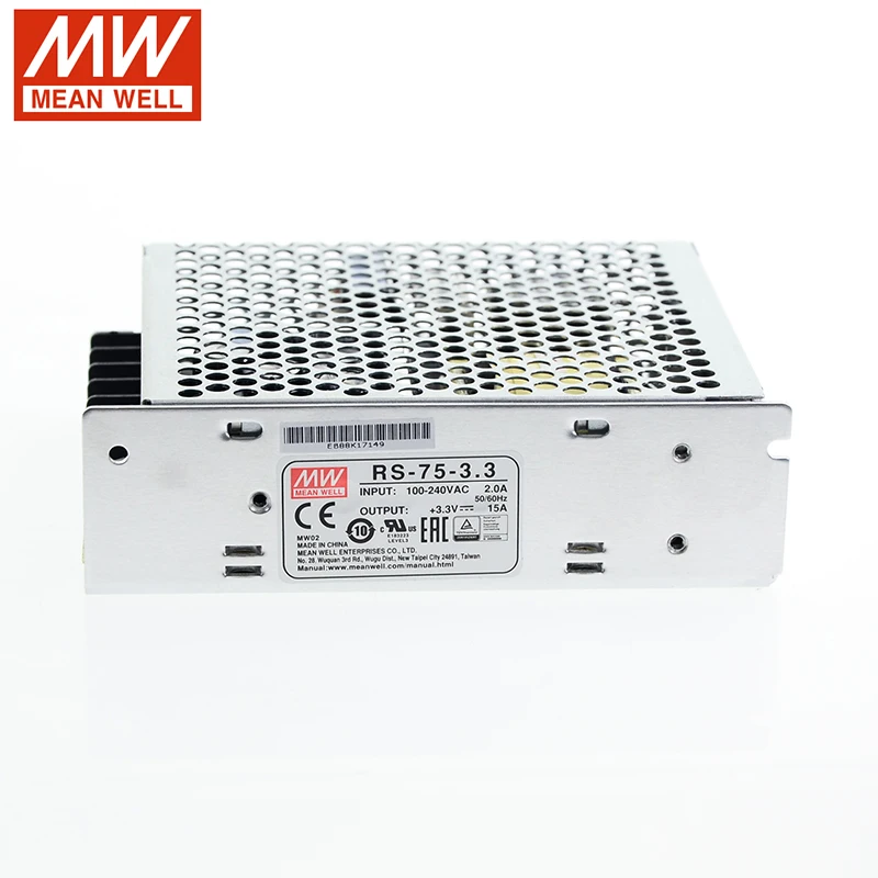 [Семь Неоновые] бренд MEAN WELL представляет RS-75 3,3 V 5V 12V 15V 24V 48V 75 Вт высокое Мощность высокая эффективность один Выход переключение Питание
