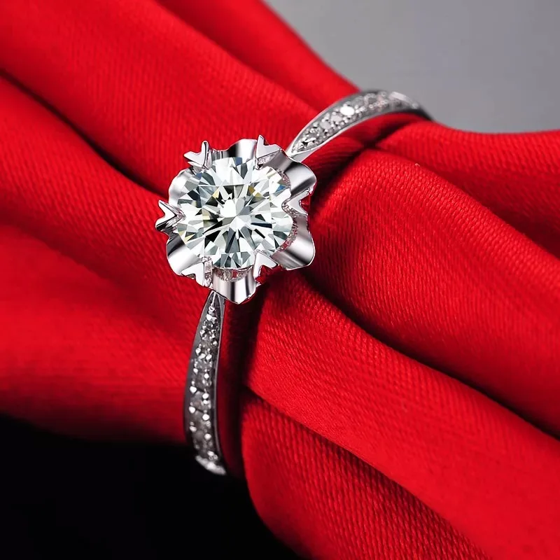 Роскошное кольцо из стерлингового серебра 925 пробы, 1ct 2ct 3ct, лабораторное кольцо с бриллиантом, ювелирное изделие, Муассанит, однорядное кольцо для свадьбы, вечеринки, юбилея