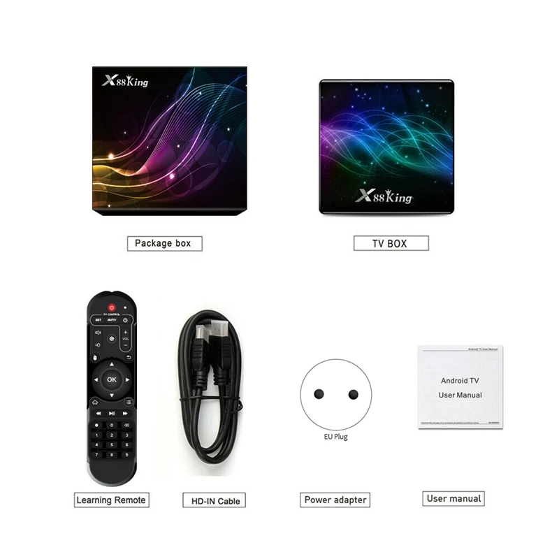 X88 King Android 9,0 4G/128G ТВ приставка S922X шестиядерный 4K HD 1080P H.265 приставка 2,4G/5G двойной Wifi Bluetooth 5,0 смарт-бокс