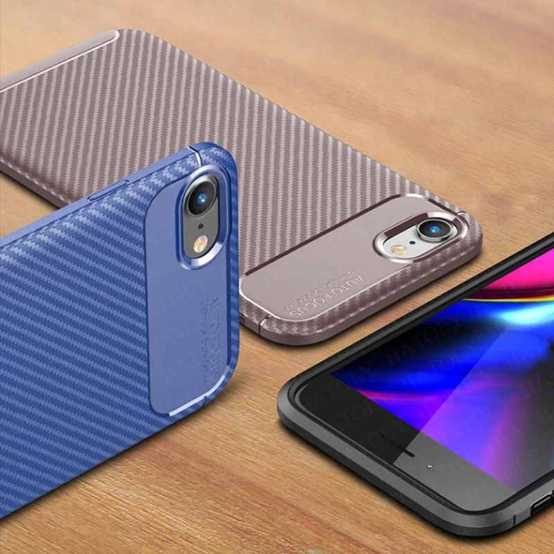 For iPhone SE 2020 SE 2 Case Anti knock Matte Soft Phone Back Cover For