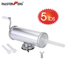 2.5KG/ 5LBS Homemade Sausage Maker With Suction Base Hand Operated Salami Manual Syringe Meat Stuffer