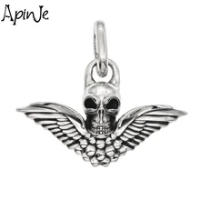 Apinje – collier avec pendentif en forme de crâne pour homme, bijou fin thaïlandais en argent Sterling 925, fait à la main, créatif et à la mode 