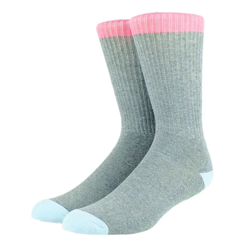 Мужские розовые носки с рантом серого цвета (толстые махровые носки)|skate socks|socks