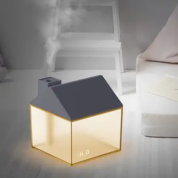 

250ML Little House Air humidifier Mist Maker Sprayer with USB Night Light Fan