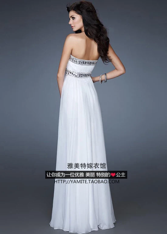 robe de soiree новая мода vestido de festa Хрустальное длинное шифоновое белое платье в пол платье для выпускного вечера
