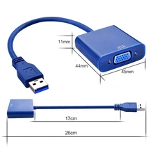 Tarjeta grafica externa de video para WIN7 WIN8 USB 3,0 a VGA Мульти-дисплей Видео Графика Adaptador de кабель externo