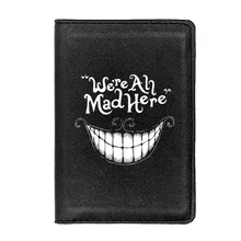 

Dream Alice in Wonderland Theme Passport Cover Leather Men Women Slim ID Card Holder Pocket Wallet Case Travel Accessories Gifts